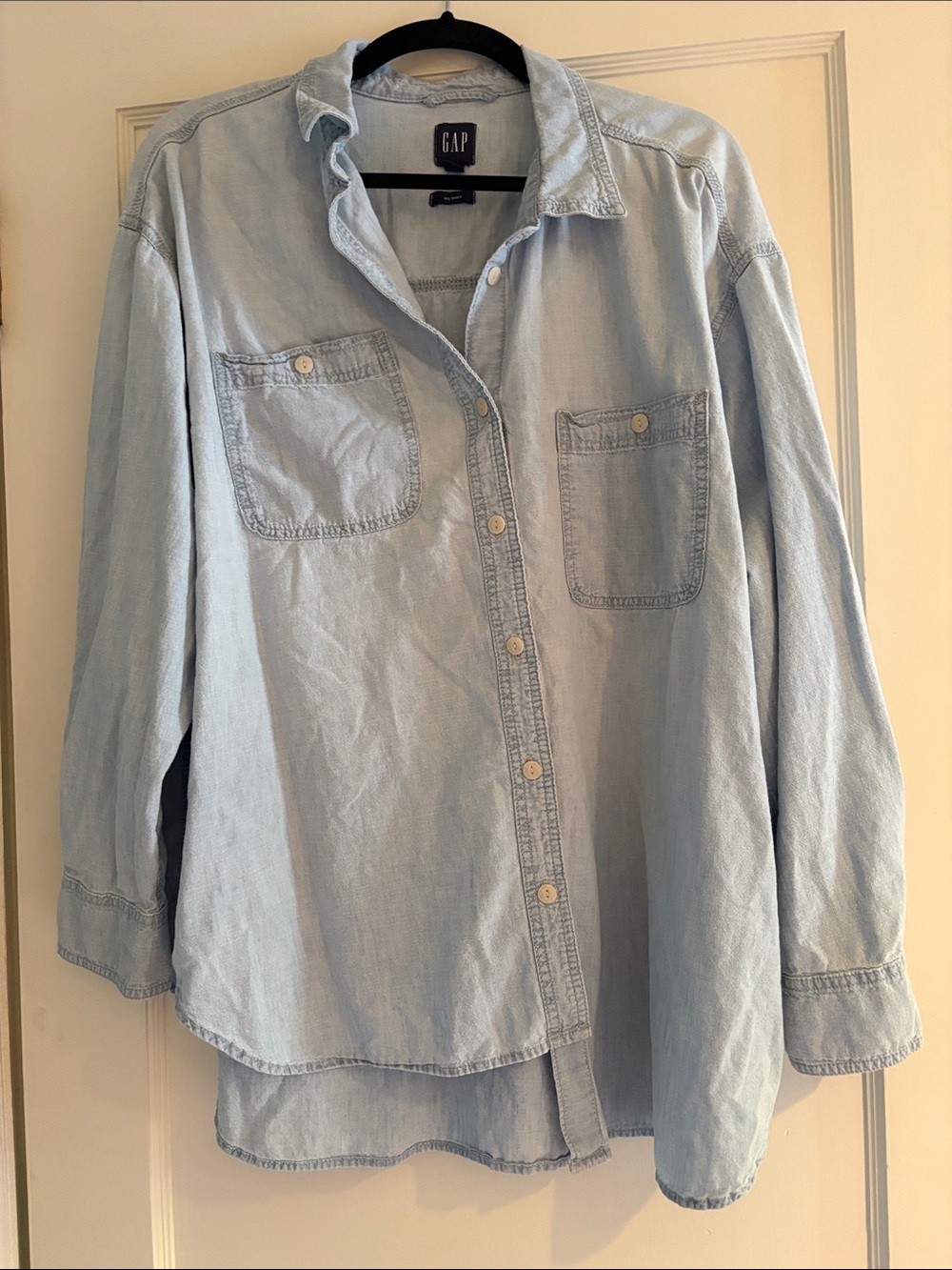 GAP Chambray Big Shirt in Light Wash